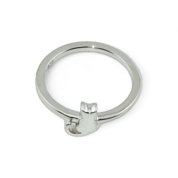 Sterling Silver 925 Plain Cat Ring - Picture 3 of 5